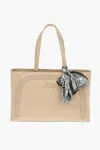 Moschino Love Faux Leather Crocodile Effect Tote Bag With Removable P In Brown