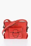 Moschino Love Faux Leather Crossbody Bag With Braided Details In Red