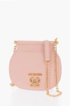 Moschino Love Faux Leather Crossbody Bag With Turn Lock Closure
