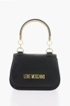 Moschino Love Faux Leather Handbag With Metal Golden Logo