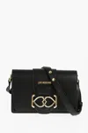 Moschino Love Faux Leather Love Bridge Shoulder Bag With Double Heart In Black