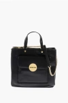 Moschino Love Faux Leather Maxi Monogram Handle Bag With Removable Ne