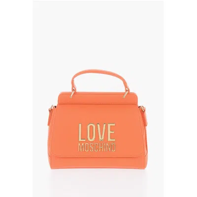 Moschino Love Faux Leather Mini Bag With Maxi Golden Plaque