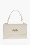 Moschino Love Faux Leather Shoulder Bag With Golden Logo In White
