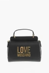Moschino Love Faux Leather Shoulder Bag With Maxi Golden Logo
