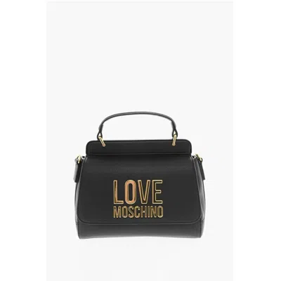 Moschino Love Faux Leather Shoulder Bag With Maxi Golden Women's Logo
