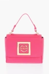 Moschino Love Faux Leather Shoulder Bag With Metal Golden Logo