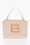 Moschino Love Faux Leather Shoulder Bag With Metal Golden Logo