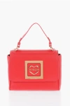 Moschino Love Faux Leather Shoulder Bag With Metal Golden Logo
