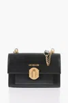 Moschino Love Faux Leather Shoulder Bag With Metal Magnetic Closure In Black