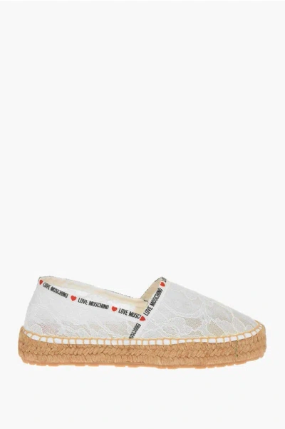 Moschino Love Laced Espadrilles With Logoed Detail