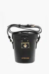 Moschino Love Leather Bucket Bag With Turn Lock Closure In Black