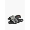 Moschino Love Leather Slides With Rhinestones