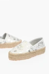 Moschino Love Leather Splash Platform Espadrilles With Logo 4 Cm