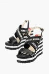 Moschino Love Leather Wedge Sandals With Logo 12cm