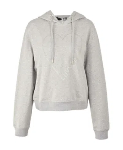 Moschino Love Logo Hooded Sweater In White