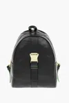 Moschino Love Logoed Shoulder Strap Faux Leather Safety Backpack In Black
