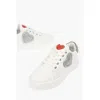 Moschino Love Low Top Leather Sneakers With Rhinestoned Details