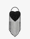 Moschino Heart-shaped Beaded Tote Bag In Black