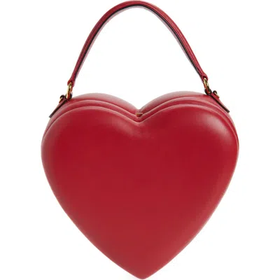 Moschino Love Me Logo Strap Leather Crossbody Bag In Pink