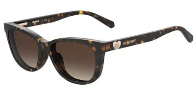 Moschino Love Mol052/cs 086/ha Women's Sunglasses Tortoiseshell Size 53 In Brown