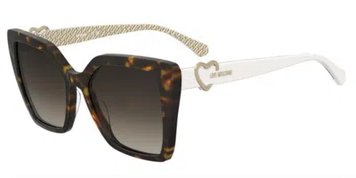 Moschino Love Mol067/s 9vo/ha Occhiali Da Sole Tartarugatishell Per Donna In Brown