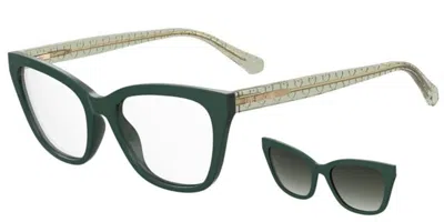 Moschino Love Mol071/cs With Clip-on 1ed/9k Occhiali Da Vista Verdi Per Donna (solo Montatura) In Green