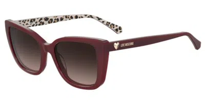 Moschino Love Mol073/s Wgx/ha Women's Sunglasses Red Size 54 In Brown