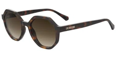 Moschino Love Mol076/s 05l/ha Women's Sunglasses Tortoiseshell Size 52 In Brown