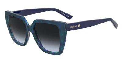 Moschino Love Mol088/s Pjp/9o Women's Sunglasses Blue Size 55
