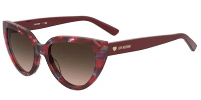 Moschino Love Mol095/s Lhf/ha Women's Sunglasses Blue Size 55 In Burgundy