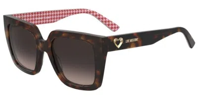Moschino Love Mol099/s 2vm/ha Women's Sunglasses Tortoiseshell Size 53 In Brown