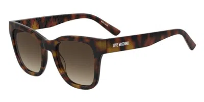 Moschino Love Mol104/s Wr9/ha Women's Sunglasses Tortoiseshell Size 52 In Brown