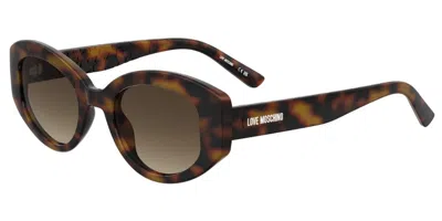 Moschino Love Mol105/s Wr9/ha Women's Sunglasses Tortoiseshell Size 50 In Brown