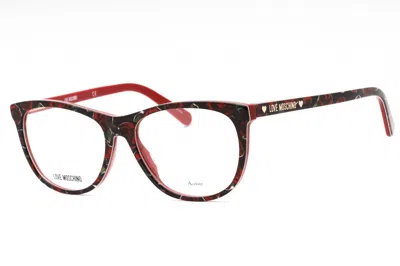 Moschino Love Mol524 Printed Oval Eyeglasses In Multi