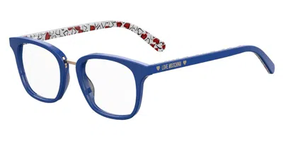 Moschino Love Mol537 Pjp Women's Glasses Blue Size 47 - Free Lenses - Blue Light Block Available