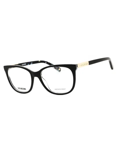 Moschino Love Mol564 Rectangular Women's Plastic Eyeglasses In Black