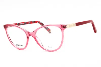 Moschino Love Mol574 Cat Eye Plastic Frame Eyeglasses In Pink