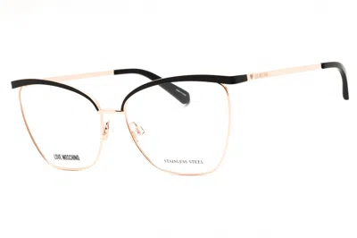 Moschino Love Mol596 Cat-eye Metal Eyeglasses In Rose Gold