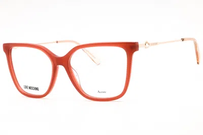 Moschino Love Mol612 Rectangular Acetate Eyeglasses In Coral