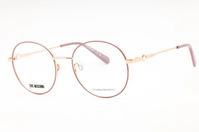 Moschino Love Mol617tn Round Metal Eyeglasses In Rose Gold