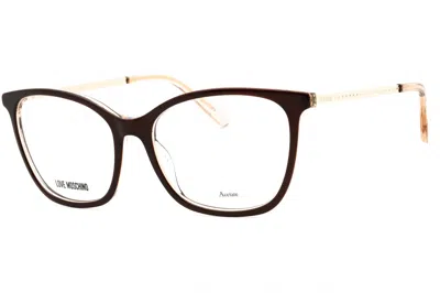 Moschino Love Mol622 Rectangular Frame Eyeglasses In Brown