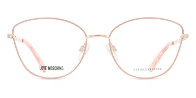 Moschino Love Mol624 Py3 Women's Glasses Gold Size 55 - Free Lenses - Blue Light Block Available In Nude Pink,copper Gold
