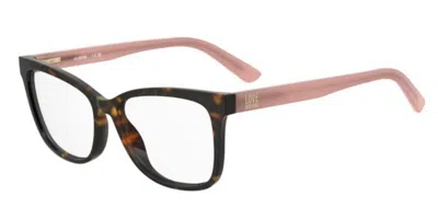 Moschino Love Mol660 086 Occhiali Da Vista Tartarugatishell Per Donna (solo Montatura) In Brown