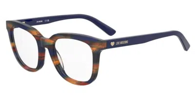 Moschino Love Mol666 Pjp Occhiali Da Vista Blu Per Donna (solo Montatura)