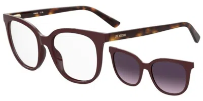 Moschino Love Mol681/c With Clip-on Women's Glasses, Burgundy, Size 53