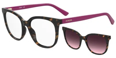 Moschino Love Mol681/c With Clip-on Women's Glasses, Tortoiseshell, Size 53 In Brown