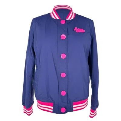 Pre-owned Moschino Love  Bomber Jacket In Navy Blue Polyester
