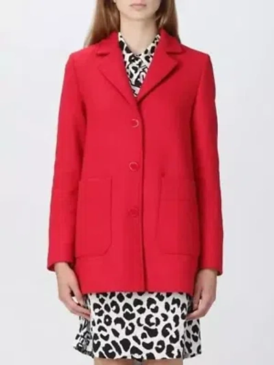 Pre-owned Moschino Love  Elegant Red Wool-blend Winter Coat