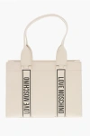 Moschino Love  Faux Leather Tote Bag With Logoed Bands